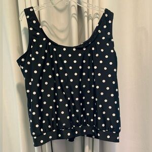 Blair Women’s Tankini Black w/White Polka Dots Poly/Spandex Blend; Size 20